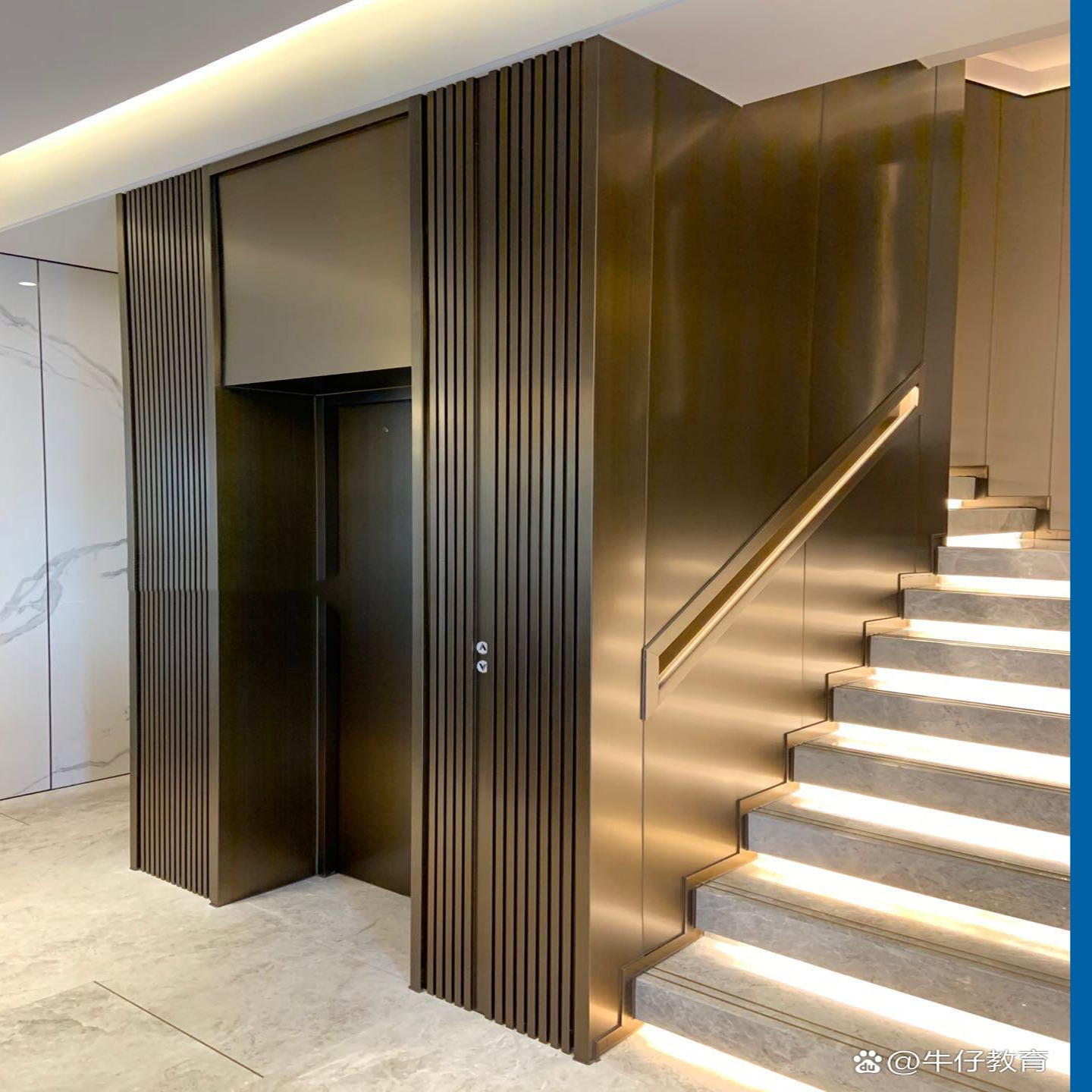 不銹鋼格柵搭配不銹鋼電梯門(mén)套定制