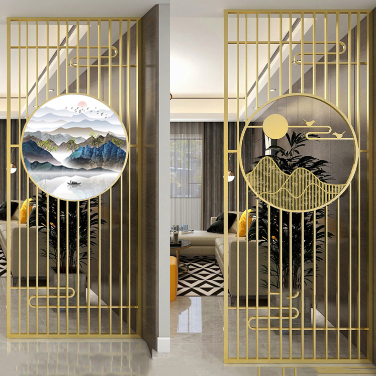 輕奢不銹鋼屏風(fēng)長(zhǎng)虹玻璃隔斷入戶玄關(guān)客廳酒店遮擋畫現(xiàn)代簡(jiǎn)約裝飾_副本
